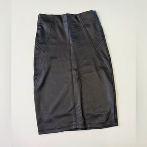 Black faux leather skirt
